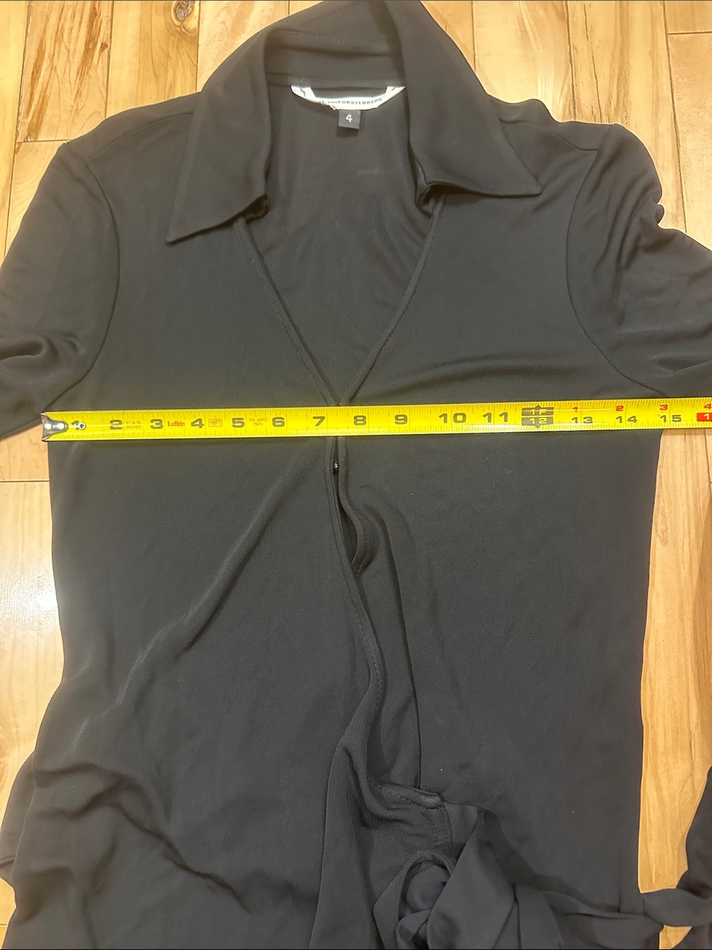 Diane Von Furstenberg Black Long-Sleeve Wrap Midi Dress - Picture 8 of 10